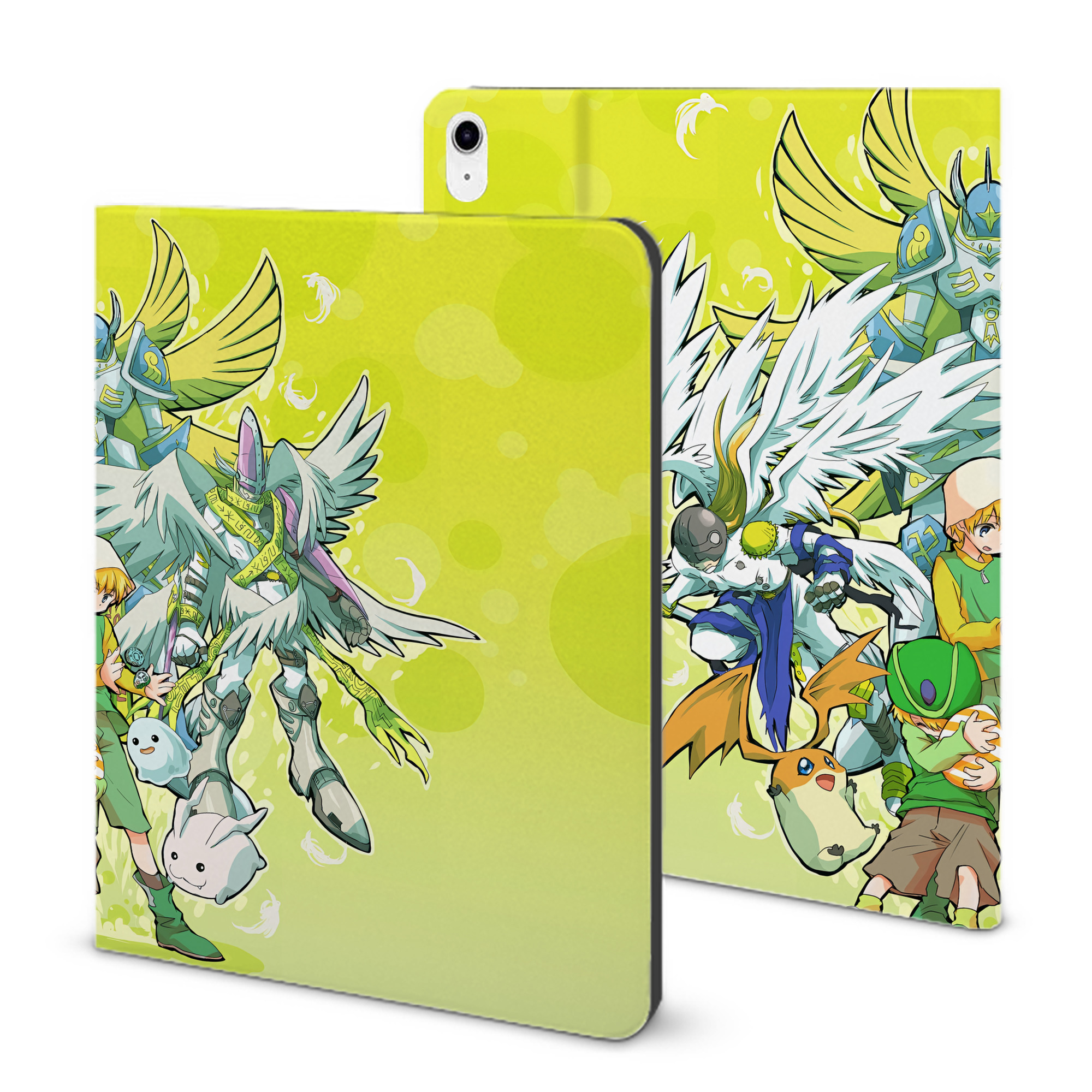 （画像用） Digimon デジタルモンスター/デジモン IPad ケース ブック型 PUレザー TPU 耐衝撃 軽量 薄型 ペン収納なし 全面保護 IPad 各モデル対応